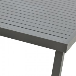 Dining table Vitality-Kliton B set of 7 pakoworld anthracite aluminum and gray plywood 150x80x74cm Dining table Vitality-Kliton B set of 7 pakoworld anthracite aluminum and gray plywood 150x80x74cm