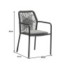 Kherson-Kliton dining table A set of 7 pakoworld aluminum and rope in anthracite shade 150x80x74cm
