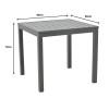 Kliton-Naoki A dining table set of 3 pakoworld anthracite aluminum and metal in black shade 80x80x74cm