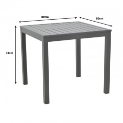 Kliton-Naoki B dining table set of 5 pakoworld anthracite aluminum and metal in black shade 80x80x74cm Kliton-Naoki B dining table set of 5 pakoworld anthracite aluminum and metal in black shade 80x80x74cm