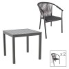 Τραπεζαρία Kliton-Convince σετ 3τεμ pakoworld αλουμίνιο σε ανθρακί απόχρωση 80x80x74εκ