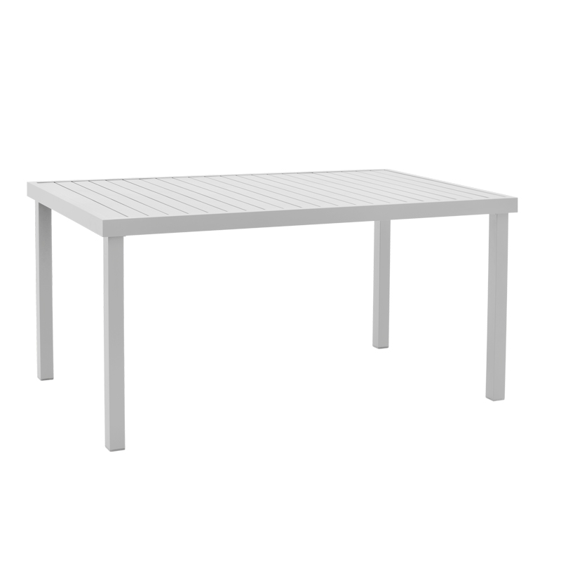 Dining table Kliton-Raven set of 7 pakoworld aluminum in white shade 150x80x74cm Dining table Kliton-Raven set of 7 pakoworld aluminum in white shade 150x80x74cm