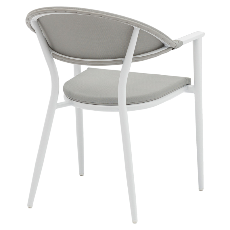 Dining table Kliton-Pino set of 5 pakoworld aluminum in white shade 150x80x74cm Dining table Kliton-Pino set of 5 pakoworld aluminum in white shade 150x80x74cm
