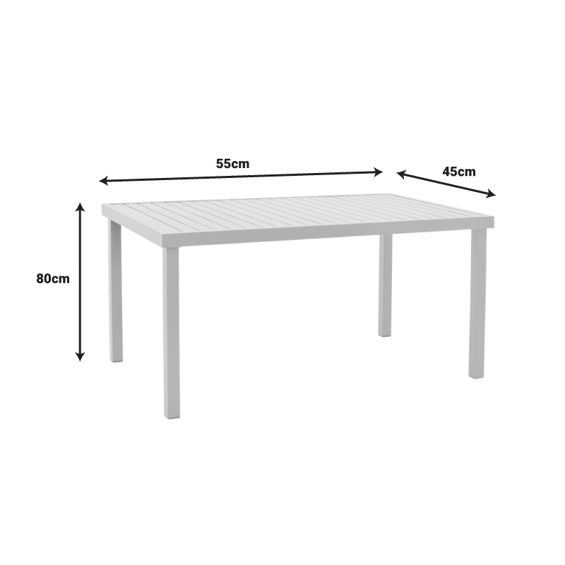 Kliton-Moly dining table set of 5 pakoworld aluminum in white shade 150x80x74cm Kliton-Moly dining table set of 5 pakoworld aluminum in white shade 150x80x74cm