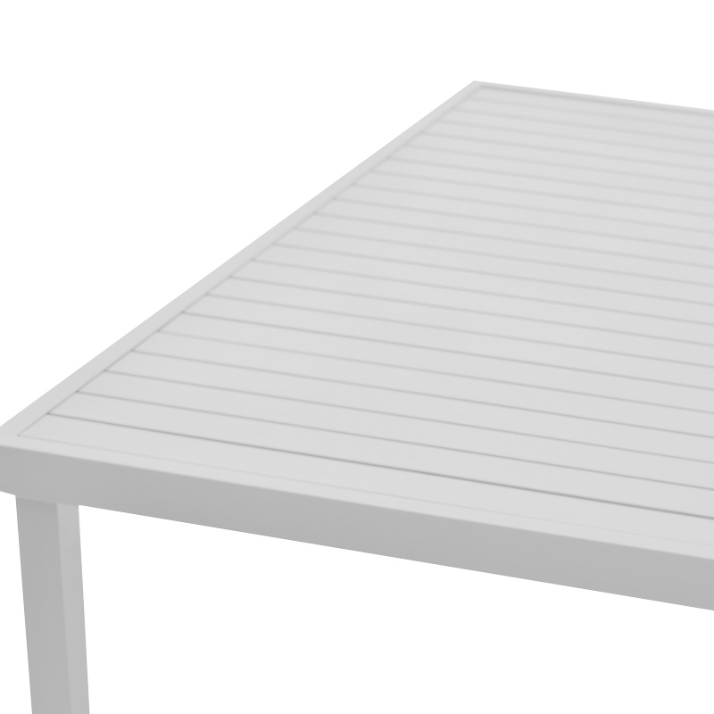 Kliton-Moly dining table set of 7 pakoworld aluminum in white shade 150x80x74cm Kliton-Moly dining table set of 7 pakoworld aluminum in white shade 150x80x74cm