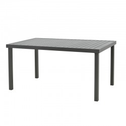 Dining table Naoki-Kliton A set of 5 pakoworld anthracite aluminum and pe rattan in natural shade 150x80x74cm Dining table Naoki-Kliton A set of 5 pakoworld anthracite aluminum and pe rattan in natural shade 150x80x74cm