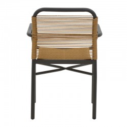 Dining table Clutch -Kliton A set of 5 pakoworld anthracite aluminum and pe rattan in a natural shade150x80x74cm Dining table Clutch -Kliton A set of 5 pakoworld anthracite aluminum and pe rattan in a natural shade150x80x74cm