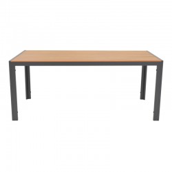 Dining table Nares-Norture set of 5 pakoworld anthracite aluminum and plywood in natural shade 180x90x72.5cm Dining table Nares-Norture set of 5 pakoworld anthracite aluminum and plywood in natural shade 180x90x72.5cm