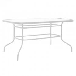 Valor-Confidence dining table set of 5 pakoworld white metal 140x80x70cm Valor-Confidence dining table set of 5 pakoworld white metal 140x80x70cm