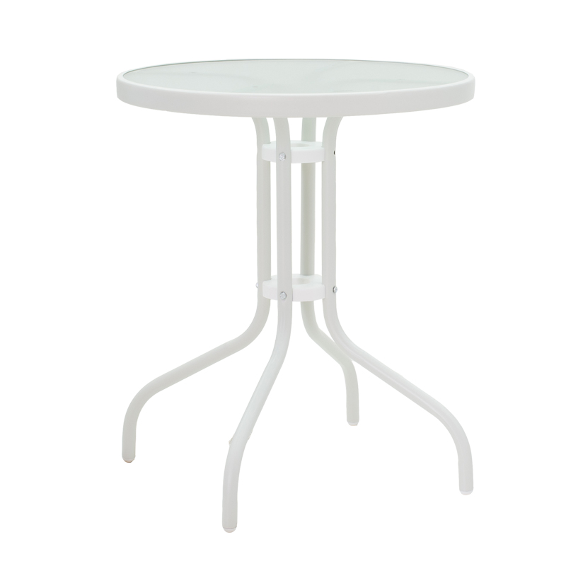 Dining table Valor-Confidence B set of 3 pakoworld metal in white shade D60x70cm Dining table Valor-Confidence B set of 3 pakoworld metal in white shade D60x70cm
