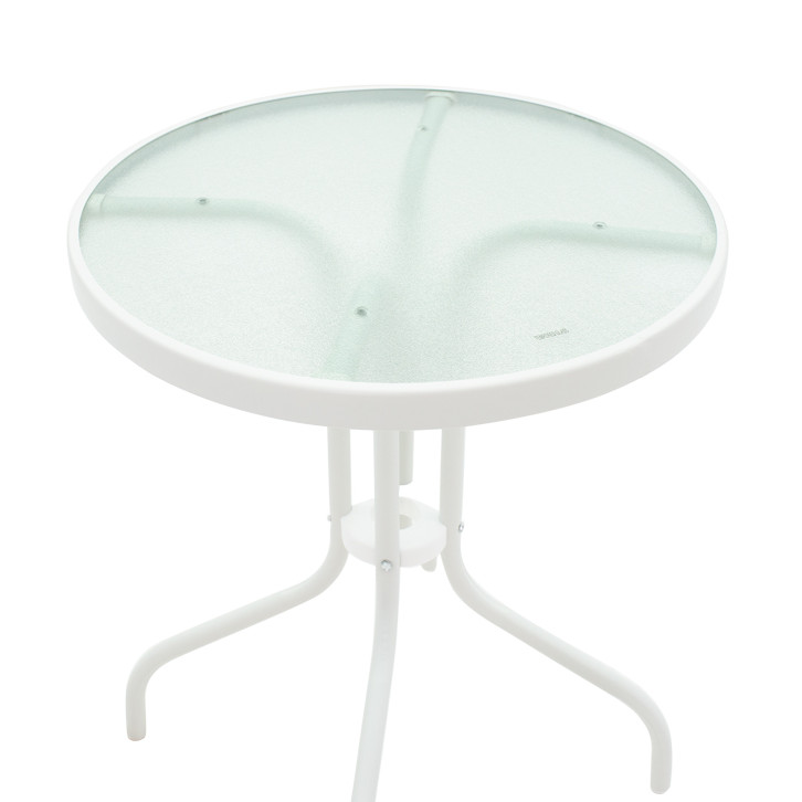 Dining table Valor-Confidence B set of 3 pakoworld metal in white shade D60x70cm