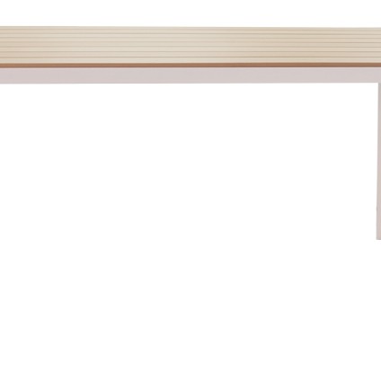 Τραπεζαρία Nares-Lush A σετ 5τεμ pakoworld λευκό αλουμίνιο και plywood σε φυσική απόχρωση 140x80x72.5εκ