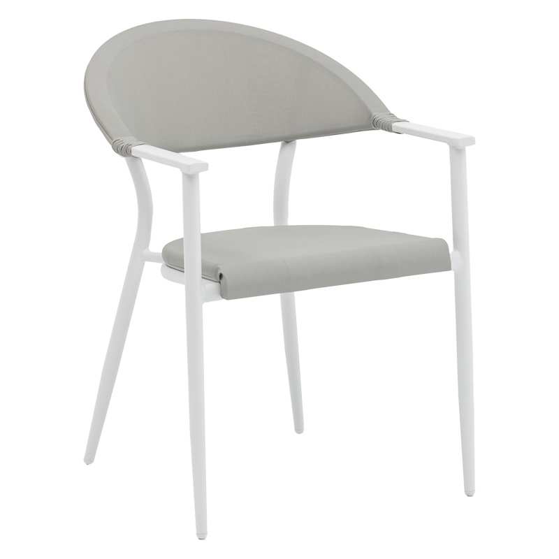 Dining table Nares-Pino A set of 5 pakoworld white aluminum and plywood in a natural shade 140x80x72.5cm Dining table Nares-Pino A set of 5 pakoworld white aluminum and plywood in a natural shade 140x80x72.5cm