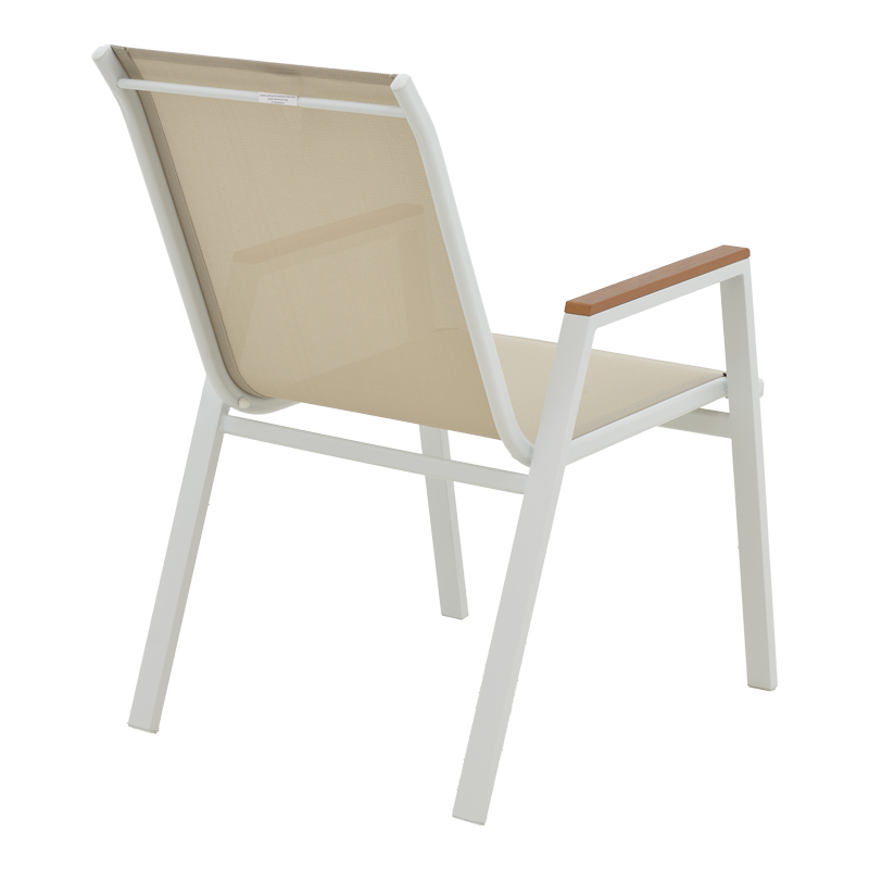 Dining table Nares-Azelie B set of 7 pakoworld white aluminum and plywood in a natural shade 180x90x72.5cm Dining table Nares-Azelie B set of 7 pakoworld white aluminum and plywood in a natural shade 180x90x72.5cm