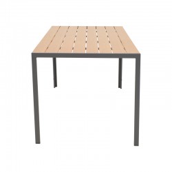 Dining table Nares- Glisten C set of 5 pakoworld anthracite-white aluminum and plywood in natural color 140x80x72.5cm Dining table Nares- Glisten C set of 5 pakoworld anthracite-white aluminum and plywood in natural color 140x80x72.5cm