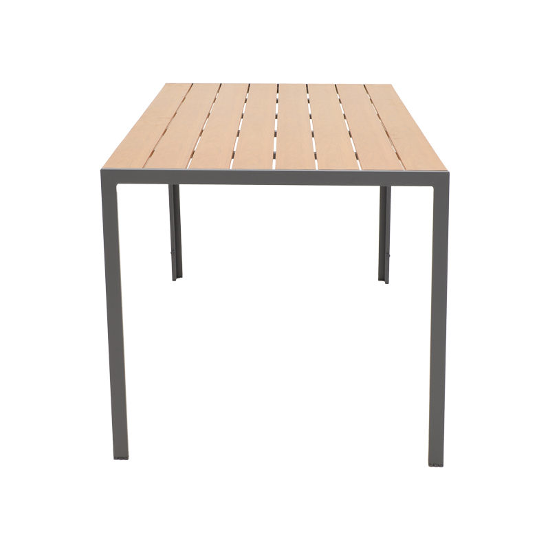 Dining table Nares- Glisten C set of 5 pakoworld anthracite-white aluminum and plywood in natural color 140x80x72.5cm Dining table Nares- Glisten C set of 5 pakoworld anthracite-white aluminum and plywood in natural color 140x80x72.5cm
