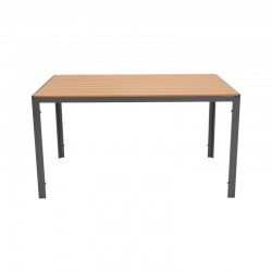 Dining table Nares- Glisten C set of 5 pakoworld anthracite-white aluminum and plywood in natural color 140x80x72.5cm Dining table Nares- Glisten C set of 5 pakoworld anthracite-white aluminum and plywood in natural color 140x80x72.5cm