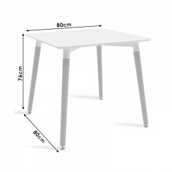 Aurora-Natali pakoworld dining table set of 3 pp-mdf in white-grey-natural color 80x80x76cm Aurora-Natali pakoworld dining table set of 3 pp-mdf in white-grey-natural color 80x80x76cm