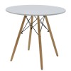 Aurora-Julita pakoworld dining table set of 3 pp-mdf in white-natural color D80x73cm