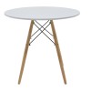 Aurora-Julita pakoworld dining table set of 3 pp-mdf in white-natural color D80x73cm