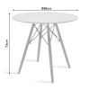 Aurora-Julita pakoworld dining table set of 3 pp-mdf in white-natural color D80x73cm