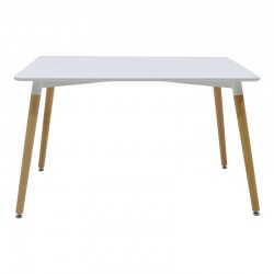 Aurora-Natali pakoworld dining table set of 5 pp-mdf in white-natural color 80x80x76cm Aurora-Natali pakoworld dining table set of 5 pp-mdf in white-natural color 80x80x76cm