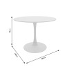 Ezra-Balou pakoworld dining table set of 5 pp-mdf in white color D100x73cm