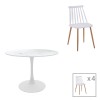 Aurora-Balou pakoworld dining table set of 5 pp-mdf in white color D100x73cm