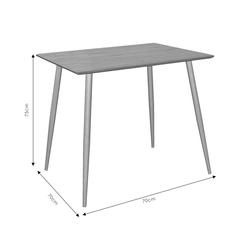 Gaston-Cuba pakoworld dining table set of 5 pp-mdf in black-sonoma color 70x70x75cm Gaston-Cuba pakoworld dining table set of 5 pp-mdf in black-sonoma color 70x70x75cm