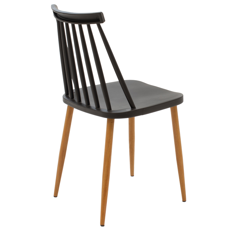 Aurora-Balou pakoworld dining table set of 5 pp-mdf in black-natural color D100x75cm Aurora-Balou pakoworld dining table set of 5 pp-mdf in black-natural color D100x75cm