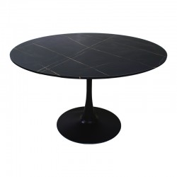 Aurora-Balou I pakoworld dining table set of 5 pp-mdf in black-natural color D120x75cm Aurora-Balou I pakoworld dining table set of 5 pp-mdf in black-natural color D120x75cm