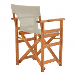 Kompa pakoworld director\'s chair, solid beech wood, walnut - Nexus grey-beige fabric Kompa pakoworld director\'s chair, solid beech wood, walnut - Nexus grey-beige fabric