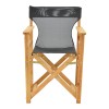 Kompa pakoworld director's chair, solid beech wood, natural - Nexus dark black fabric