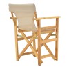 Kompa pakoworld director's chair, solid beech wood, natural - Nexus grey-beige fabric