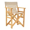 Kompa pakoworld director's chair, solid beech wood, natural - Nexus grey-beige fabric