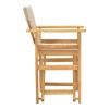 Kompa pakoworld director's chair, solid beech wood, natural - Nexus grey-beige fabric