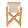 Kompa pakoworld director's chair, solid beech wood, natural - Nexus grey-beige fabric