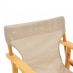 Kompa pakoworld director\'s chair, solid beech wood, natural - Nexus grey-beige fabric Kompa pakoworld director\'s chair, solid beech wood, natural - Nexus grey-beige fabric