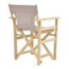 Kompa pakoworld director's chair-armchair, solid wood in an unpainted wood shade-Nexus fabric, gray-beige