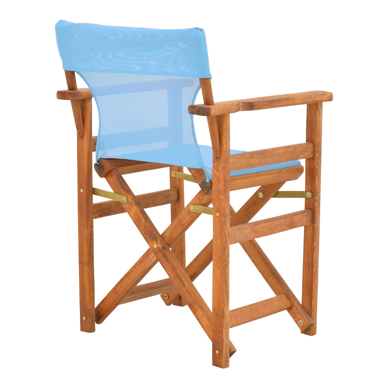 Kompa pakoworld director's chair walnut  solid beech wood and turqoise fabric