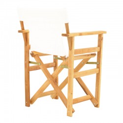 Kompa pakoworld director\'s chair natural color solid beech wood and white fabric Kompa pakoworld director\'s chair natural color solid beech wood and white fabric