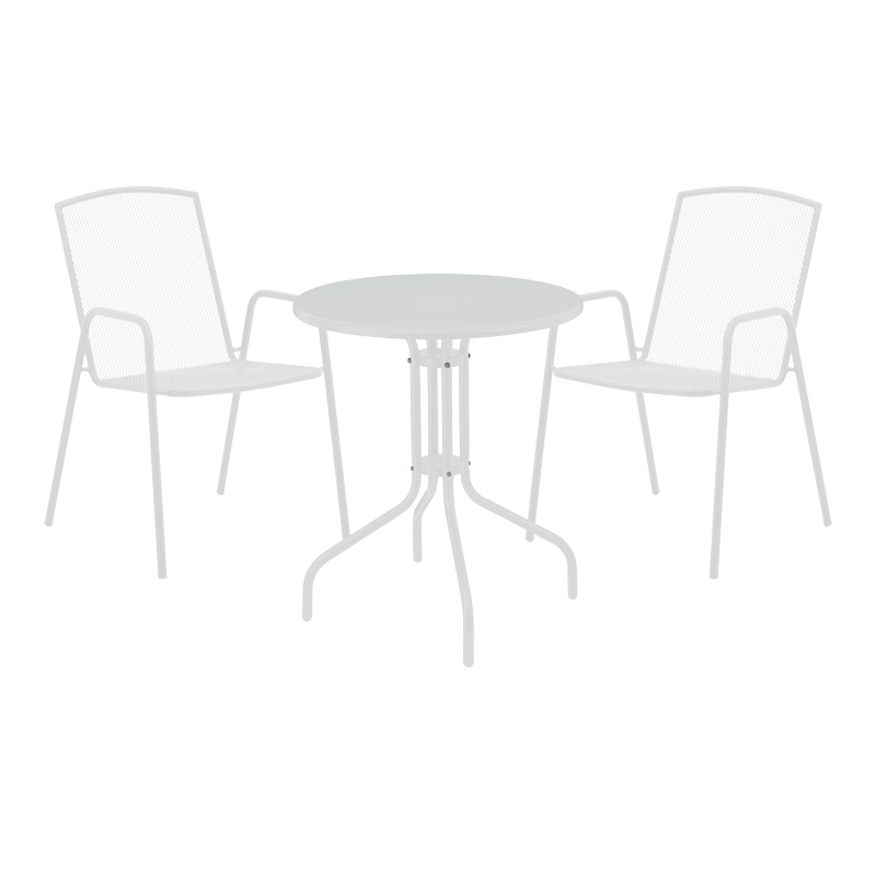 Vergo-Pomedon pakoworld dining set 3pcs metal in white shade Vergo-Pomedon pakoworld dining set 3pcs metal in white shade