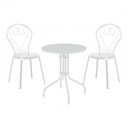 Vergo-Chari pakoworld dining set 3pcs metal in white shade Vergo-Chari pakoworld dining set 3pcs metal in white shade