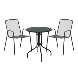 Vergo-Pomedon pakoworld dining set 3pcs metal in black shade Vergo-Pomedon pakoworld dining set 3pcs metal in black shade