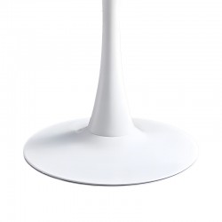 Τραπεζαρία Elijah-Gaston pakoworld σετ 3τεμ pp-pu σε taupe-λευκή απόχρωση με φυσικό πόδι Φ60x74εκ