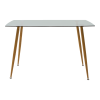 Dining table Chloe-Aurora I pakoworld set of 5 pieces glass 8mm anthracite - natural-black leg 120x70x75cm
