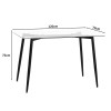 Quana-Gaston pakoworld dining table set of 5 pieces, 8mm transparent glass - black leg - black shade 120x70x75cm