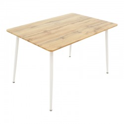Τραπεζαρία Cuba-Parker pakoworld σετ 5τεμ sonoma-λευκό 120x80x75εκ