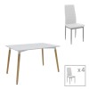 Τραπεζαρία Natali-Parker pakoworld σετ 5τεμ MDF λευκό-πόδια φυσικό 120x80x76εκ