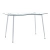 Quana-Aurora I pakoworld dining table set of 5 pieces in transparent-white shade 120x70x75cm